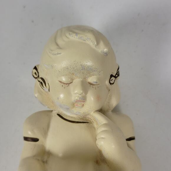 Vintage Coventry Ware Chalkware Children‎ Boy & Girl Reading Bookends Set - Picture 11 of 16